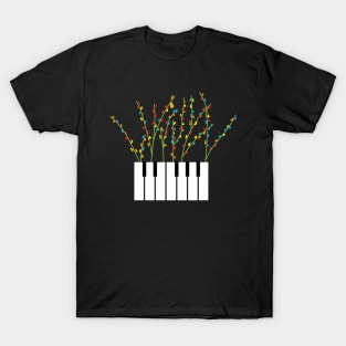 Piano Keybords Flowering T-Shirt